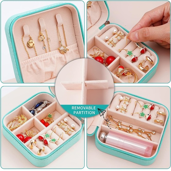 NWT Luxe Small Full Zip Jewelry Case in Tiffany Blue - Picture 5 of 5